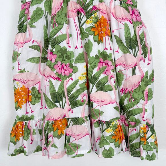 Janie and Jack Tropical Flamingo Ruffle Sundress Girls Size 8 Resort Vacation - Picture 7 of 13